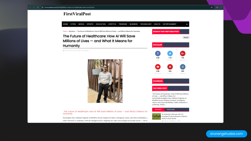 The Future of Healthcare: How AI Will Save Millions of Lives — and What It Means for Humanity FirstPost